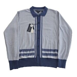 Report Collection Cashmere Touch Textured Sweater Mens M Calm Blue NEW Textured